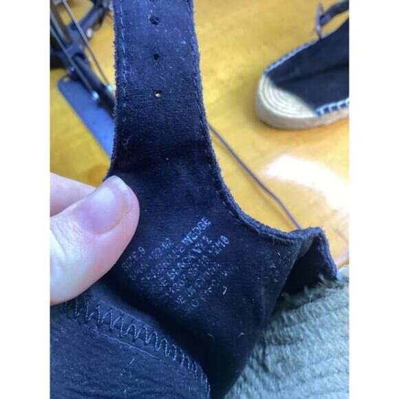 tropical y2k boho indie Gap Women's Monica PEEP Toe Sandals Black Suede Size 9 - Picture 5 of 5